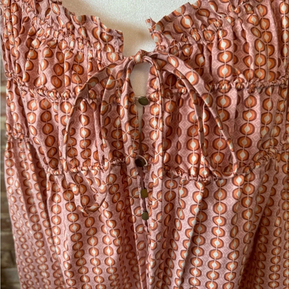Free People‎ Boho Smocked Back Mini Dress Prairie Peasant Style